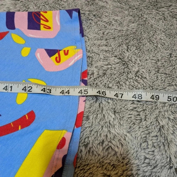 Nooworks Snack Box Dress Greta Blue Snacks Midi Short Sleeve XS V Neck Made USA - Picture 5 of 9